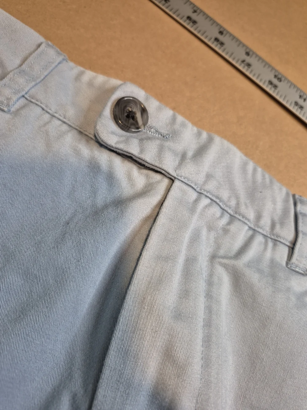 Criquet Light Blue Flat-Front Chino Shorts 4554